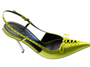 Versace Laced Pin Point Slingback Pumps Model 3D