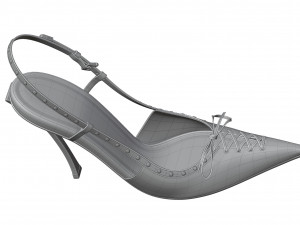 Versace Laced Pin Point Slingback Pumps Model 3D