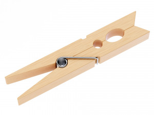Wooden Clothespin 3D Model