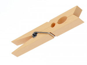 Wooden Clothespin 3D Model