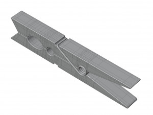 Wooden Clothespin 3D Model
