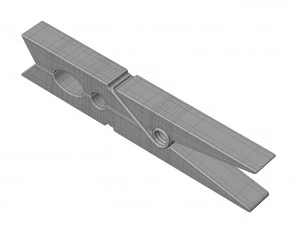 Wooden Clothespin 3D Model