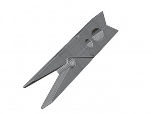 Wooden Clothespin 3D Model