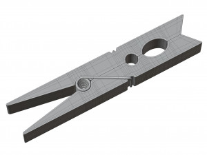 Wooden Clothespin 3D Model