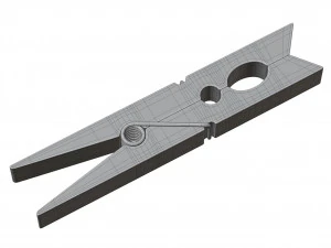 Wooden Clothespin 3D Model