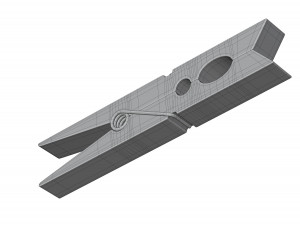 Wooden Clothespin 3D Model