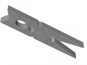Wooden Clothespin 3D Model