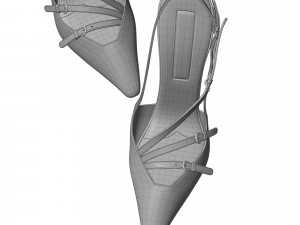 Miu Miu Patent Leather Slingbacks with Buckles Modelo 3D