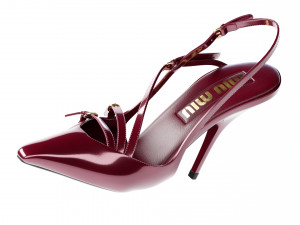 Miu Miu Patent Leather Slingbacks with Buckles Modelo 3D