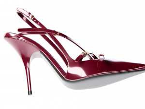 Miu Miu Patent Leather Slingbacks with Buckles Modelo 3D