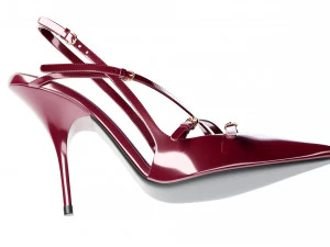 Miu Miu Patent Leather Slingbacks with Buckles 3D Model