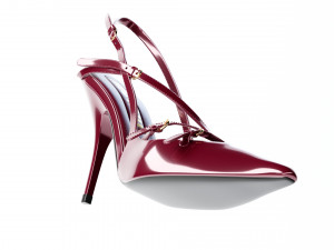 Miu Miu Patent Leather Slingbacks with Buckles Modelo 3D