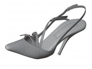 Miu Miu Patent Leather Slingbacks with Buckles Modelo 3D