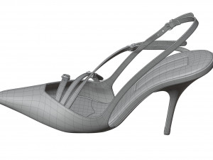 Miu Miu Patent Leather Slingbacks with Buckles Modelo 3D