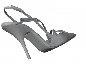 Miu Miu Patent Leather Slingbacks with Buckles Modelo 3D