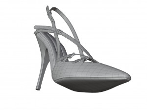 Miu Miu Patent Leather Slingbacks with Buckles Modelo 3D