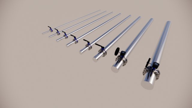 flanged lug type butterfly valve-parametrc 3D Model .c4d .max .obj .3ds .fbx .stl .blend 