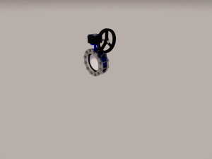 flanged lug type butterfly valve-parametrc 3D Model