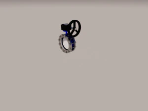 flanged lug type butterfly valve-parametrc 3D Model