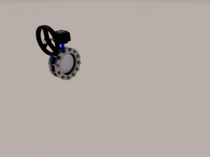 flanged lug type butterfly valve-parametrc 3D Model