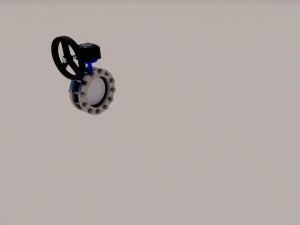 flanged lug type butterfly valve-parametrc 3D Model
