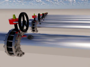 fire flanged butterfly valve parametrc 3D Model