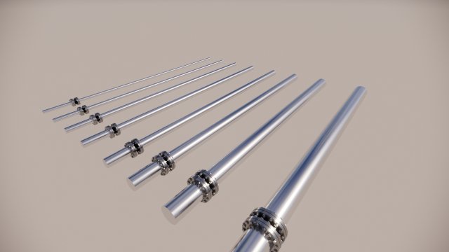flanged rubber compensator parametric 3D Model .c4d .max .obj .3ds .fbx .stl .blend 