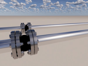 flanged rubber compensator parametric 3D Model