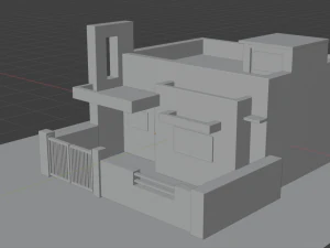 house for quick animation without textures obj file available 3D Model