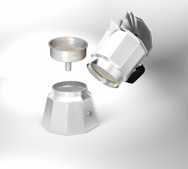 moka espresso 3D 모델 .c4d .max .obj .3ds .fbx .stl .blend 