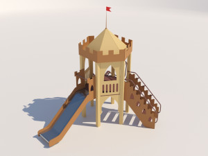 one tower slide game complex 3D Model