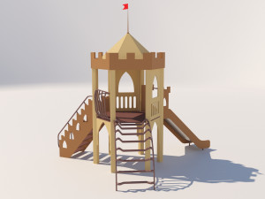 one tower slide game complex Model 3D