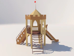 complejo de juegos de toboganes de una torre Modelo 3D