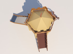 one tower slide game complex Model 3D