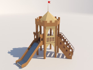 one tower slide game complex Model 3D