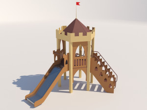 one tower slide game complex Model 3D