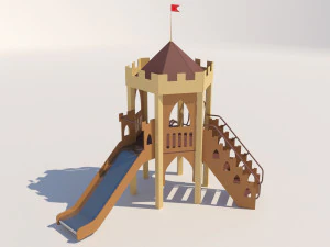 complejo de juegos de toboganes de una torre Modelo 3D