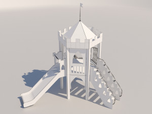 one tower slide game complex Model 3D