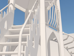 one tower slide game complex Model 3D