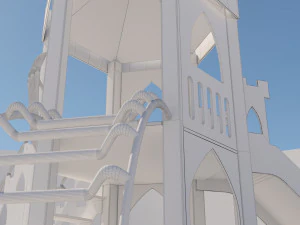 complejo de juegos de toboganes de una torre Modelo 3D