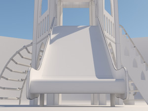 one tower slide game complex Model 3D