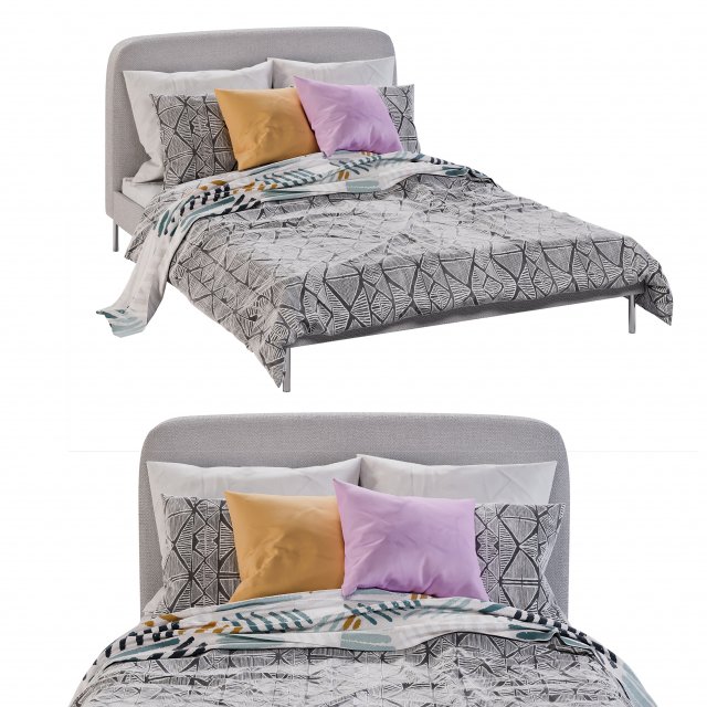 bed 02 3D 模型 .c4d .max .obj .3ds .fbx .stl .blend 