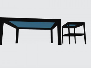 table and bedside table 3D मॉडल