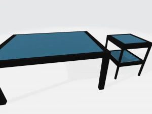 table and bedside table 3D Model