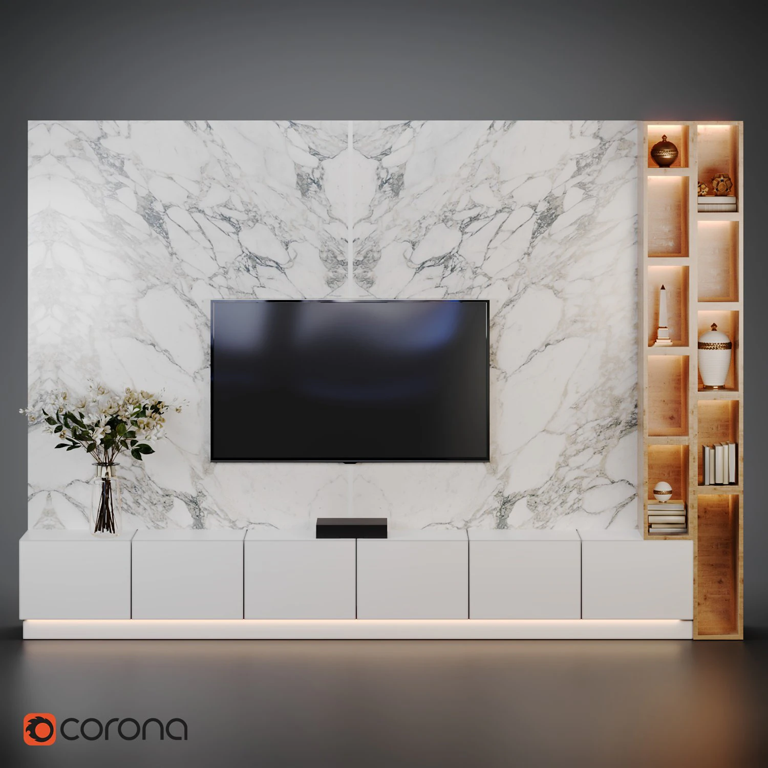 tv wall mat set 1 3D Model .c4d .max .obj .3ds .fbx .stl .blend 