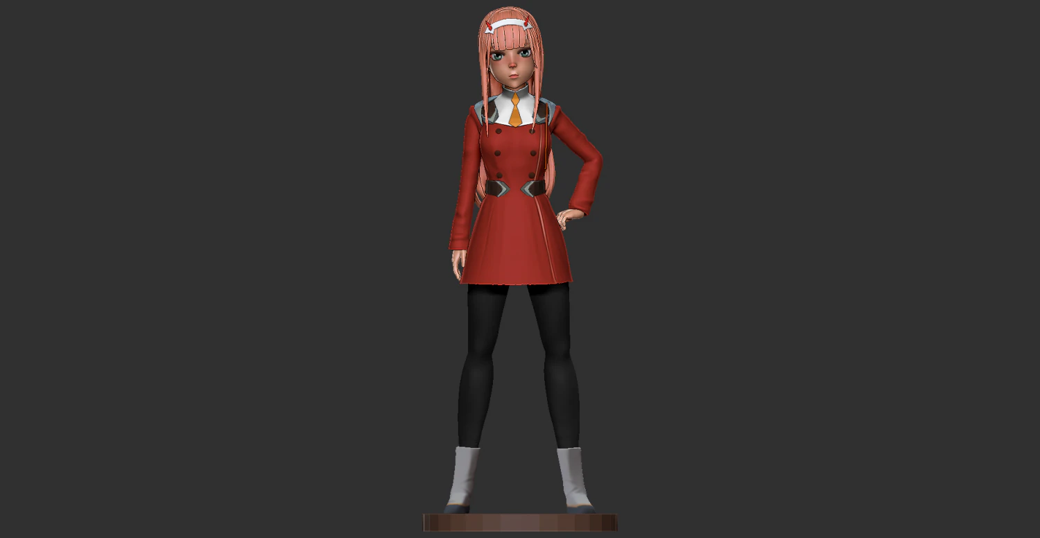 zero two 3D Print Model .c4d .max .obj .3ds .fbx .stl .blend