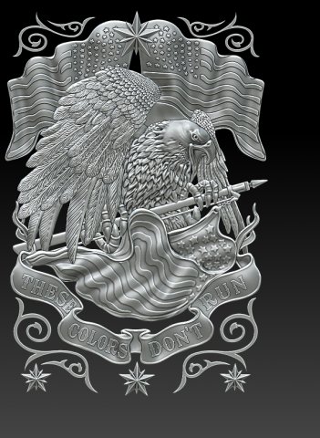 eagl flags 3D 打印模型 .c4d .max .obj .3ds .fbx .stl .blend 