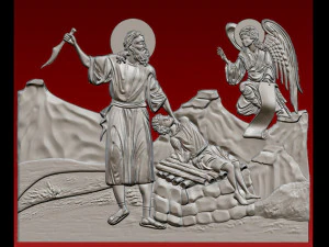 Abra&atilde;o sacrifica Isaac G&ecirc;nesis 221-13 Modelo de Impressão 3D