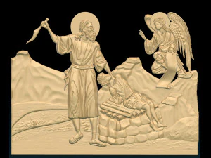 Abra&atilde;o sacrifica Isaac G&ecirc;nesis 221-13 Modelo de Impressão 3D