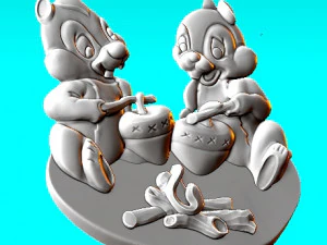 Chip and Dale Modèles 3D en vedette
